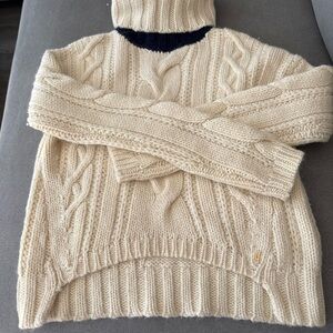 Juicy Couture Cream Cable Knit Turtleneck Sweater
